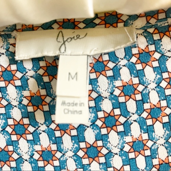 JOIE VIOLETTE Silk Geometric Print Blouse - Picture 7 of 8